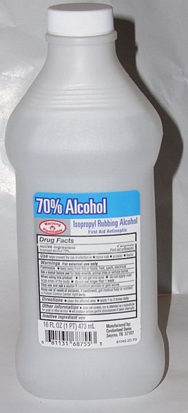a bottle of rubbing alcohol