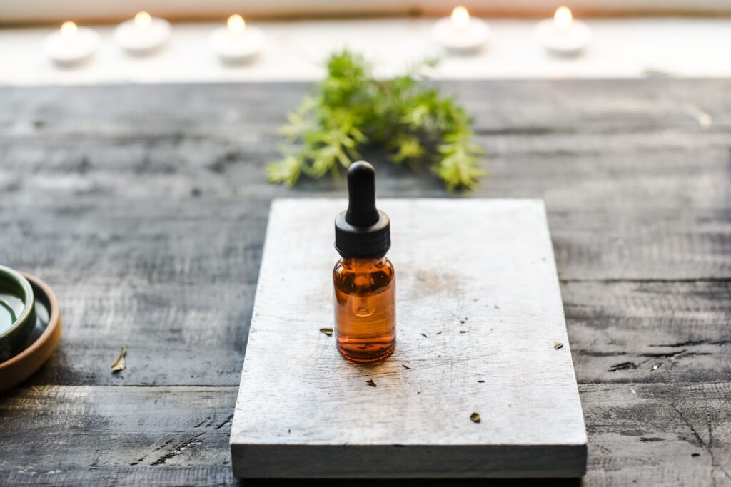 small bottle of an essential oil