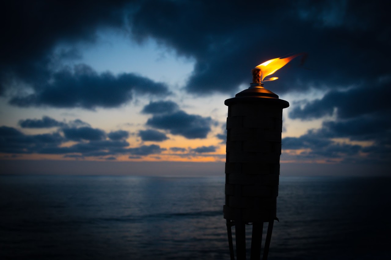 A Tiki Torck Against a Sunset