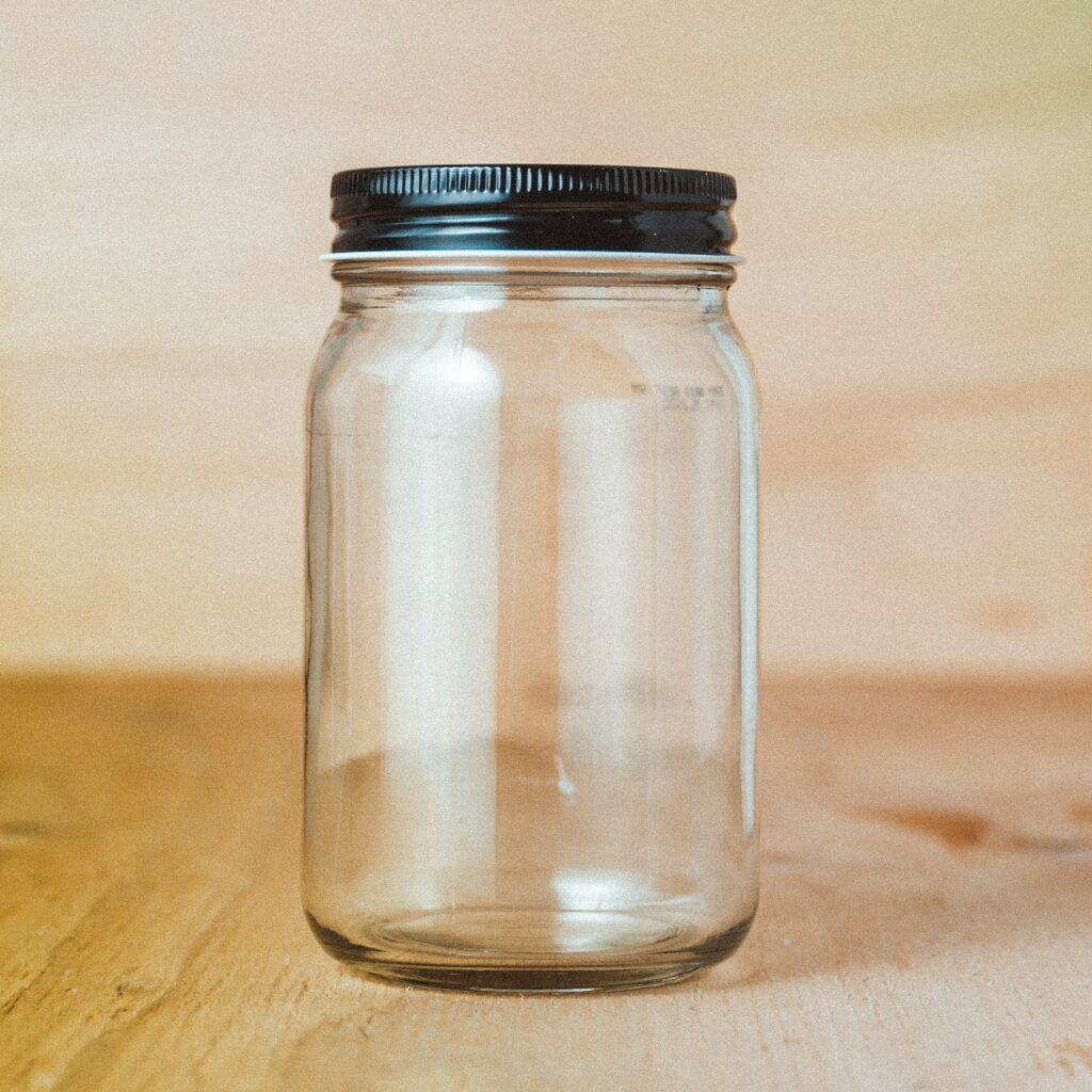 empty mason jar