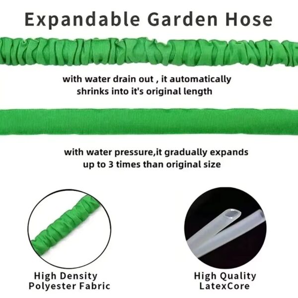 high density polyester fabric and high quality latex core of expandable garden hose