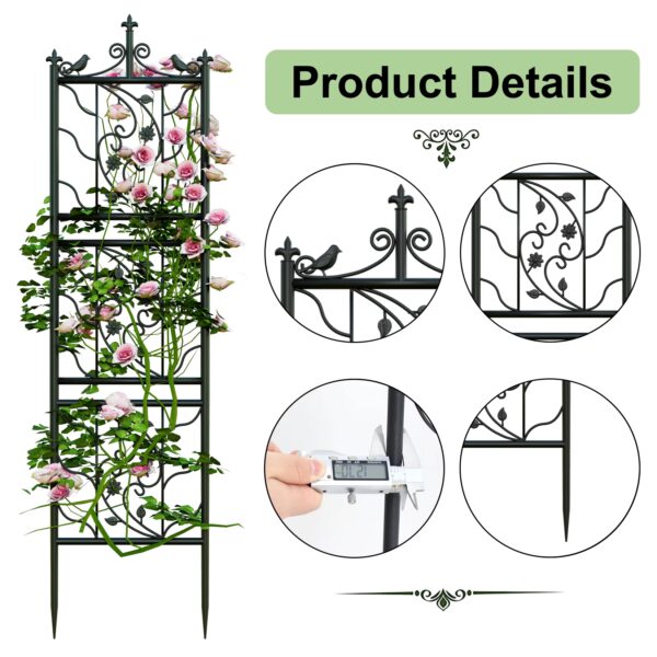 product detalls for elegant garden trellis 2 pack available at Buzzy Meadows Gardeners Supply