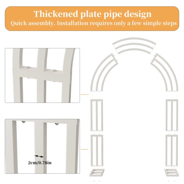 parts of the heavy duty garden arch trellis available at Buzzy Meadows Homestead in gardeners supply