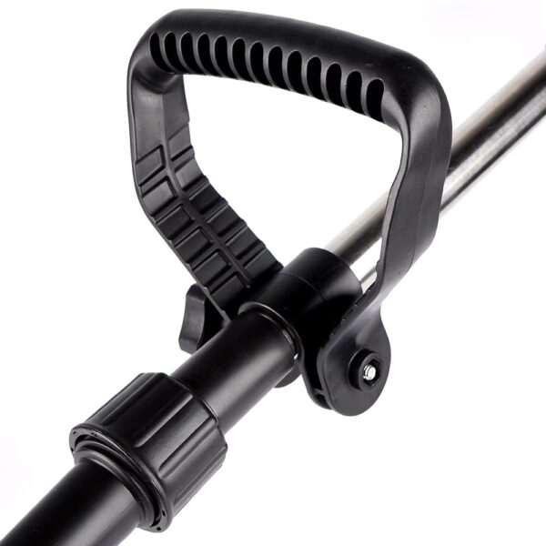 sturdy handle of cordless electric brush cutter available at Farm and Home Supply