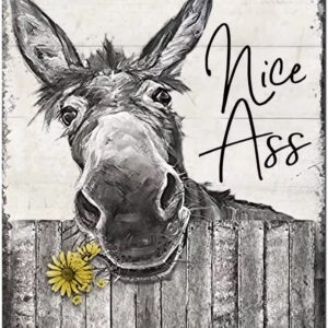 vintage donkey tin sign for sale at Buzzy Meadows Homestead in farmhouse decor