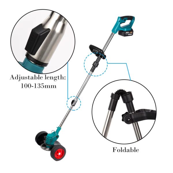 adjustable, foldable cordless electric brush cutter available at Farm and Home Supply