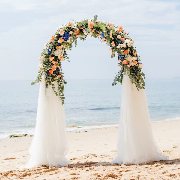 garden arch trellis on a beach is available at Buzzy Meadows Homestead in gardeners supply