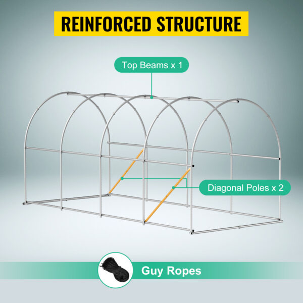 reinforced structure of greenhouse for sale at Buzzy Meadows Homestead in gardeners supply