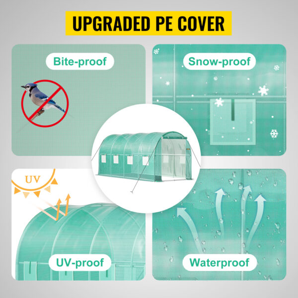 upgraded pe cover of greenhouse for sale at Buzzy Meadows Homestead in gardeners supply
